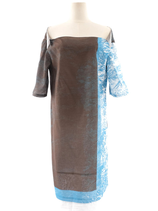 Excellent Jil Sander Off-Shoulder Dress Combined Color Size L