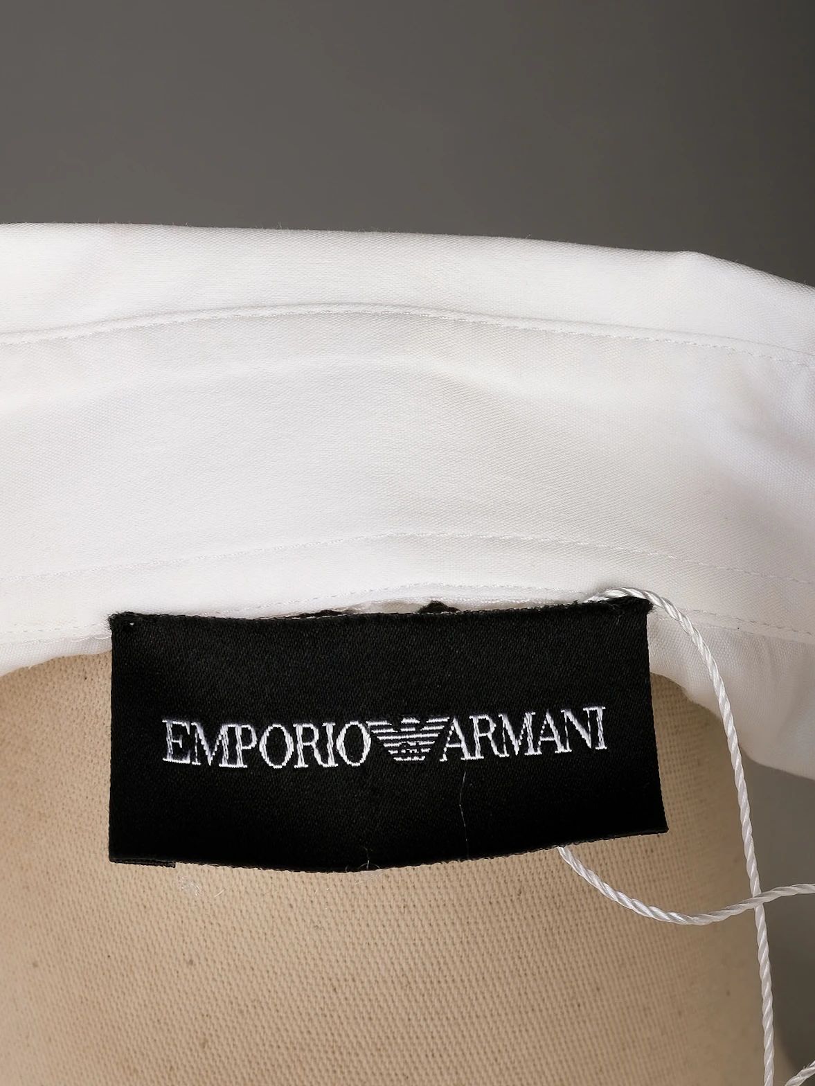 excellent emporio armani white cotton button-up shirt for women