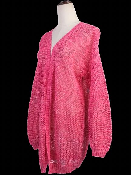 excellent jo no fui pink cotton natural cardigan size xs