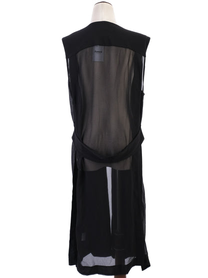 DKNY Women's Black Sleeveless Open Cardigan Size L Excellent