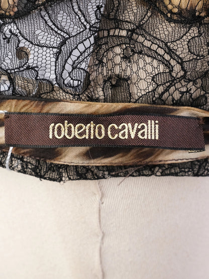 Roberto Cavalli Silk Animal Print Dress Size M Excellent Condition