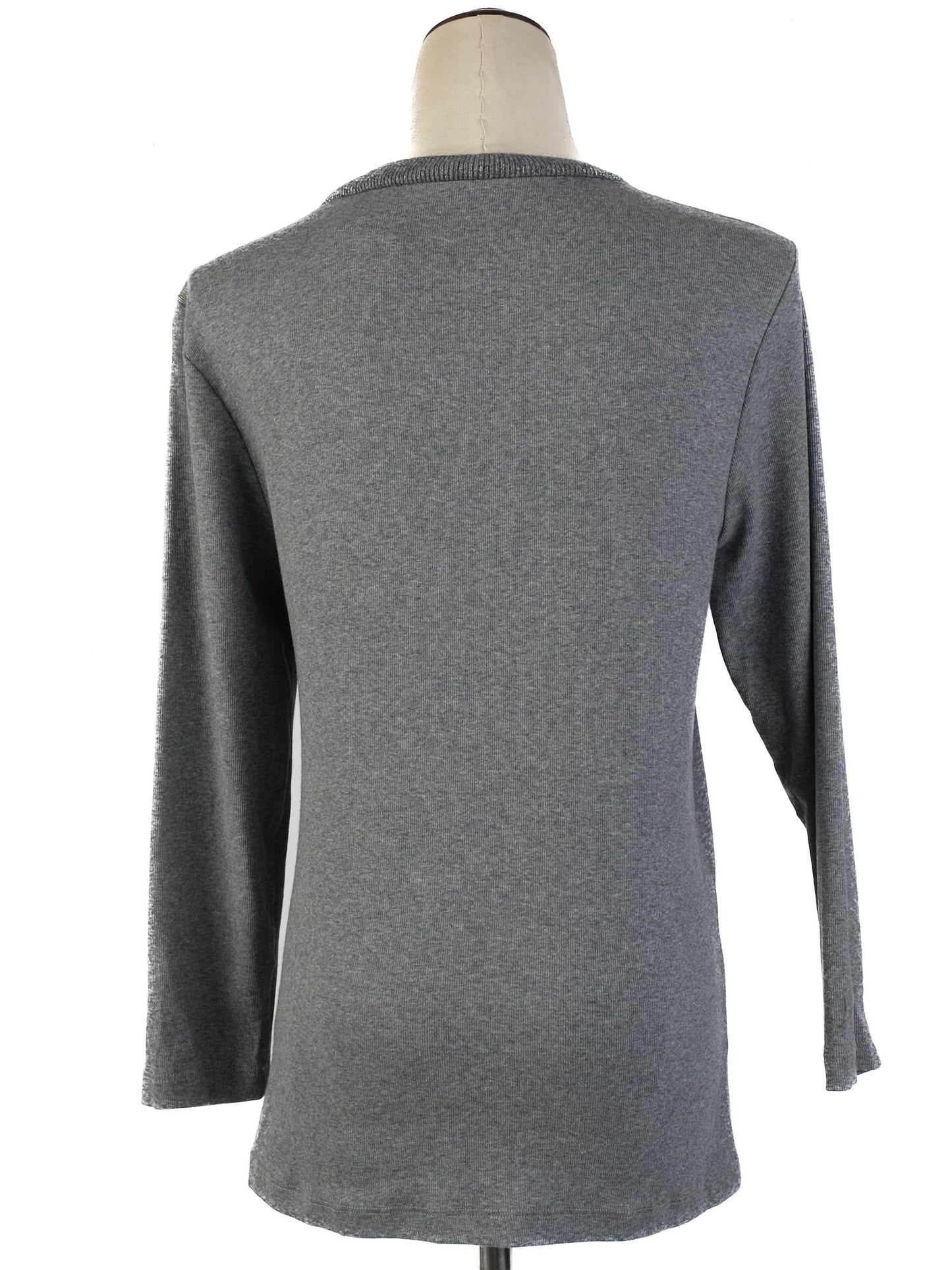 excellent peserico gray wool long sleeve top size l