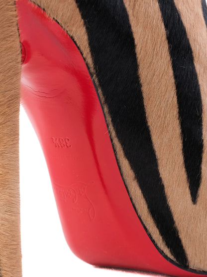 Excellent Christian Louboutin Zebra Print High Heels Size 37.5