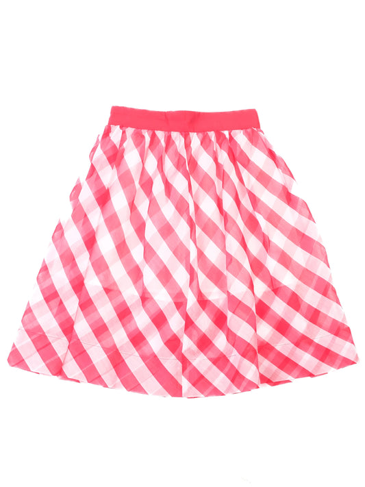 Excellent Monnalisa Pink & White Checkered Skirt Size 10 for Kids