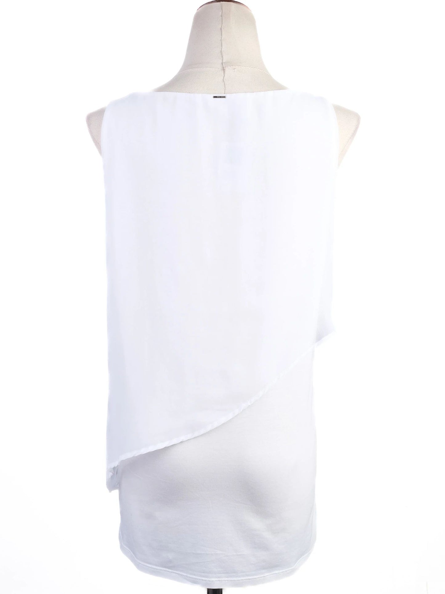 excellent hugo boss women's white sleeveless top size m polyester