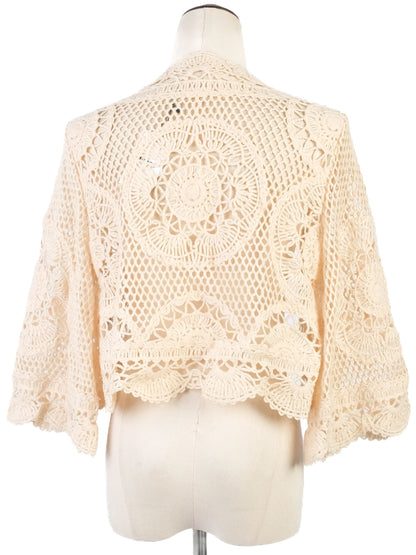 Excellent Valentino Pink Wool Cardigan Size S with Lace Details