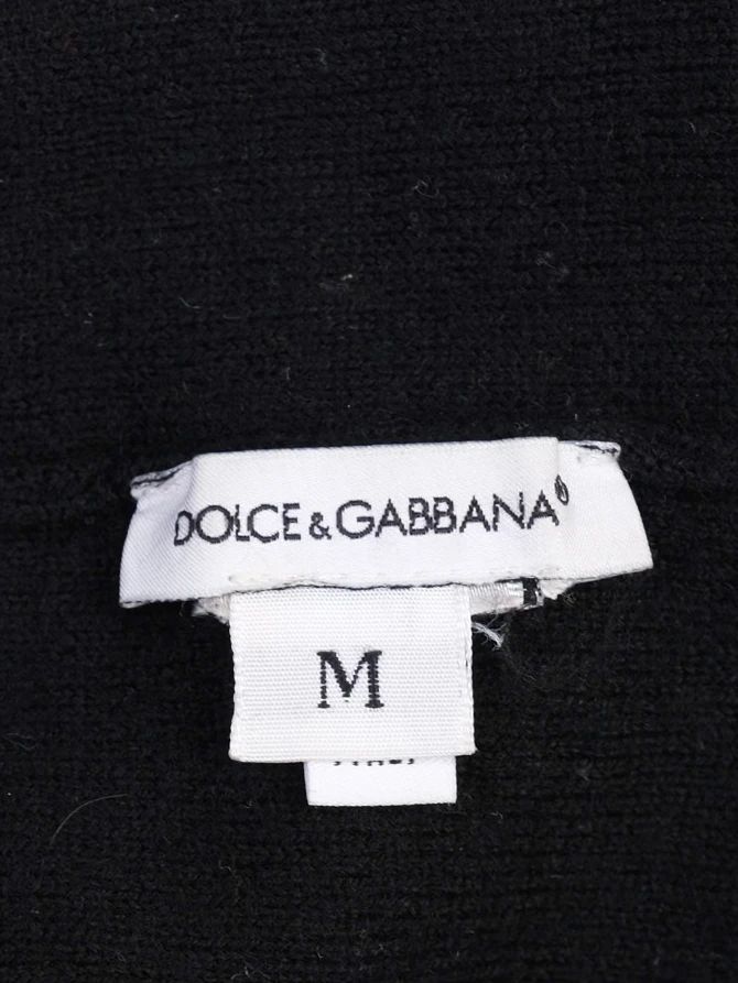 excellent dolce gabbana kids black knit beanie hat size m