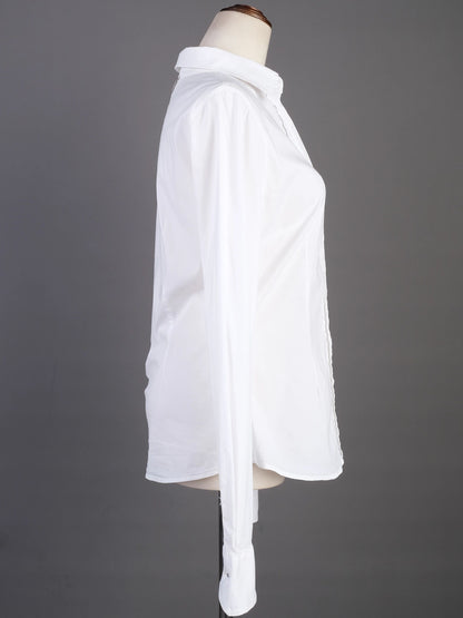 Excellent Richmond Women's White Long Sleeve Button-Up Shirt Size L
