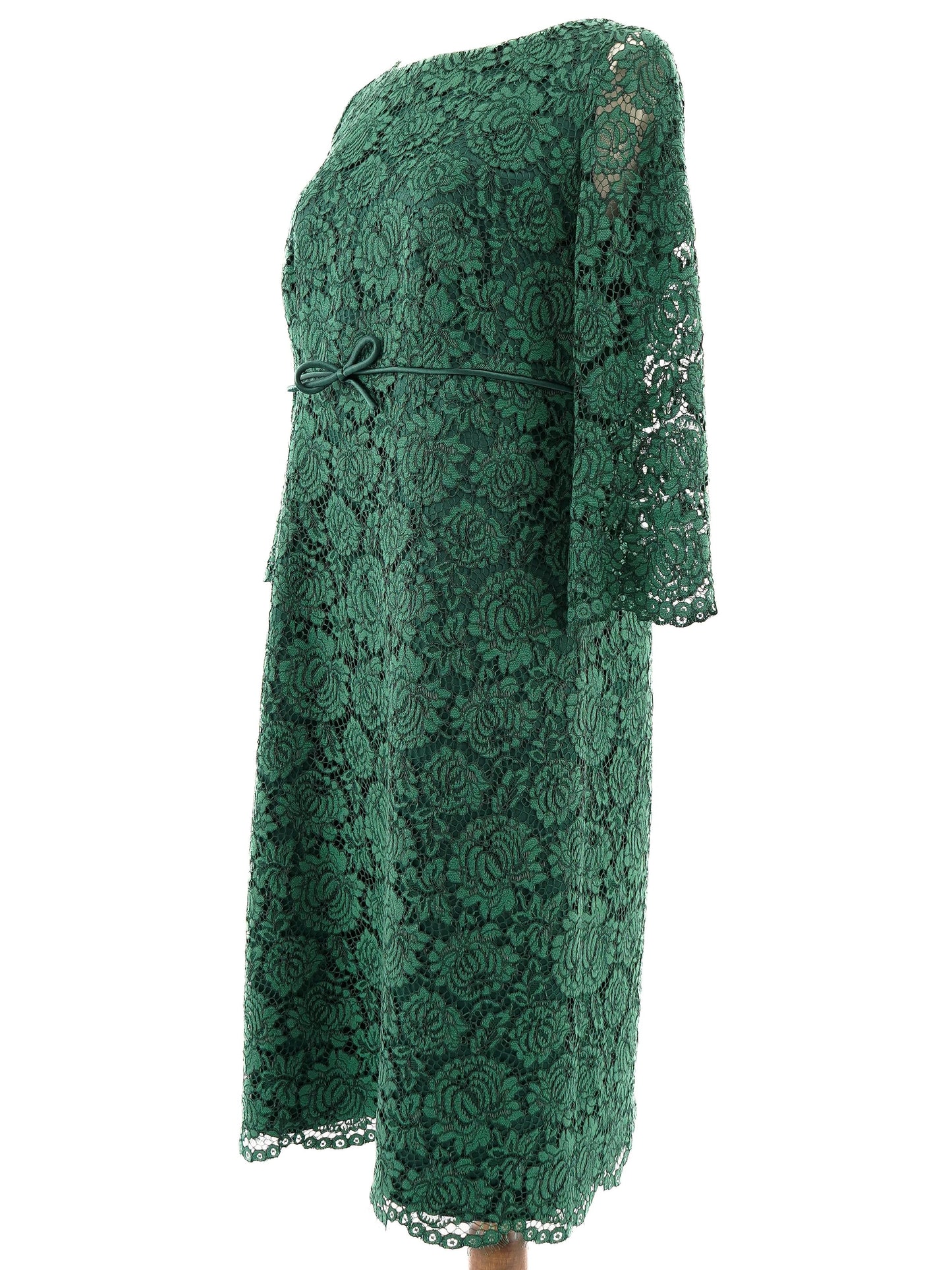 excellent luisa spagnoli green lace dress size xxl - elegant style
