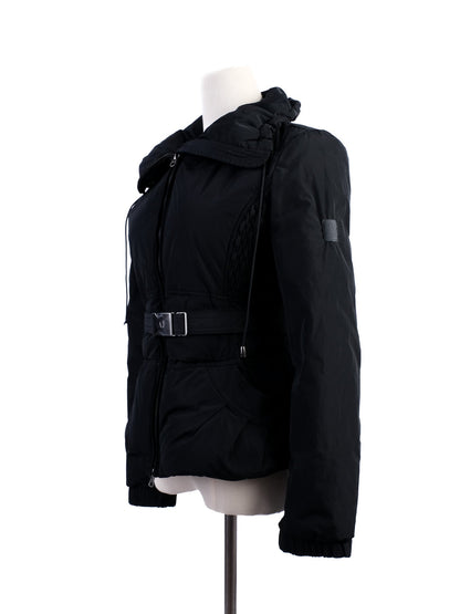 Excellent Armani Jeans Black Puffy Jacket Size S with Belt