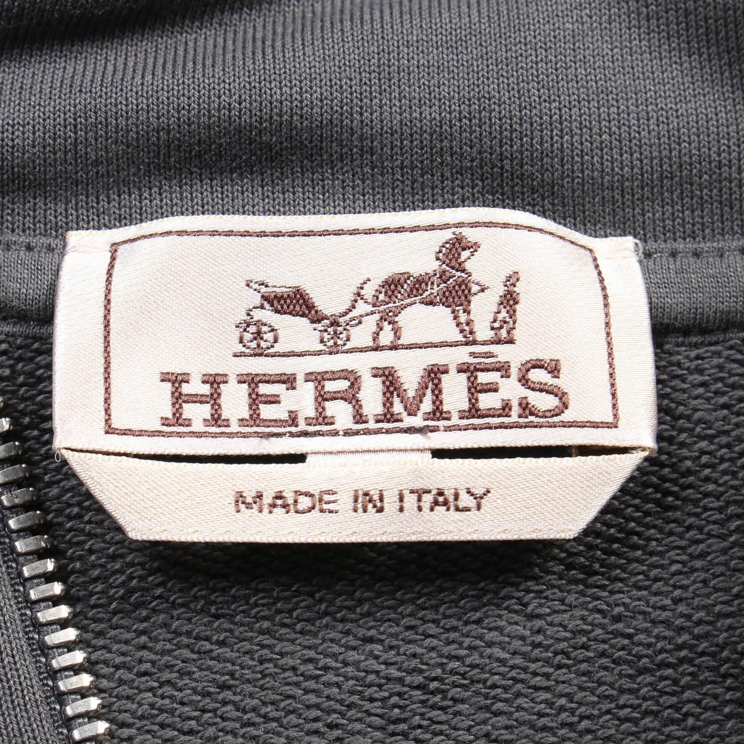 Hermes Crude Cell Hoodie Gray Cotton