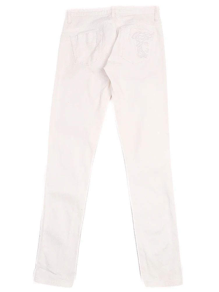 versace collection white cotton jeans size xs perfect condition