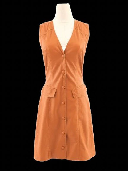 Excellent Nanushka Orange Polyurethane Dress Size XS