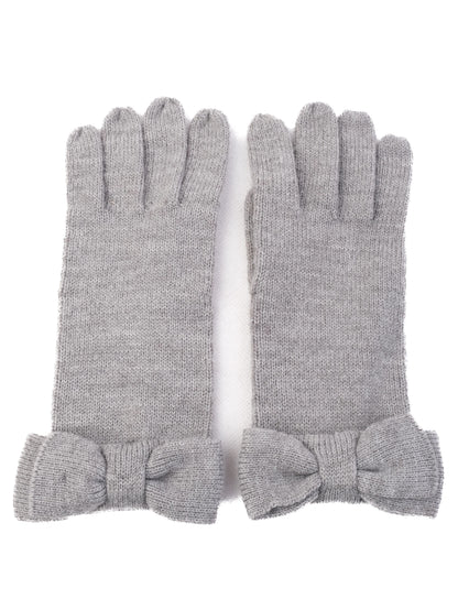 Excellent Kate Spade Gray Wool Gloves with Bow Detail Size S