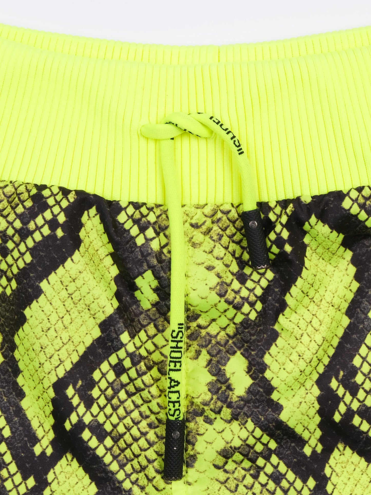 excellent off-white women's neon snakeskin shorts size s