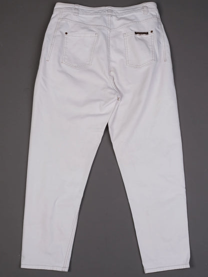 Excellent Brunello Cucinelli White Tapered Leg Pants Size XL