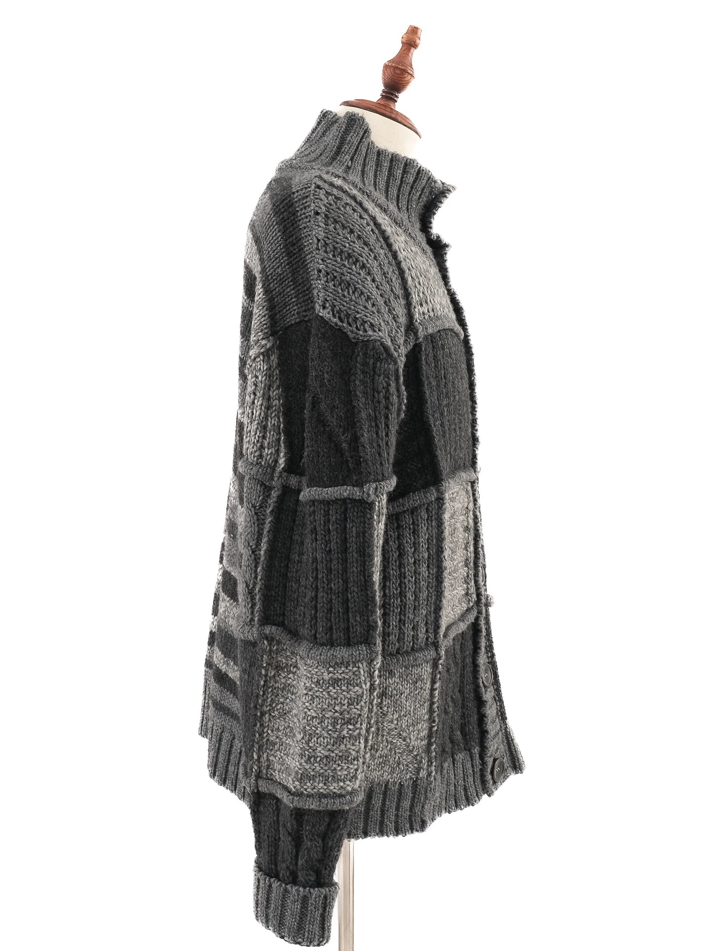 excellent bugatti gray wool knitted cardigan size xxl