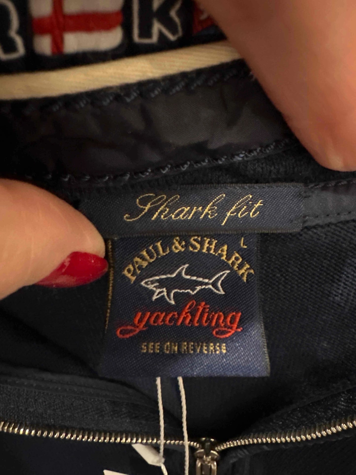 excellent paul&shark long sleeve sweater blue cotton yacht club