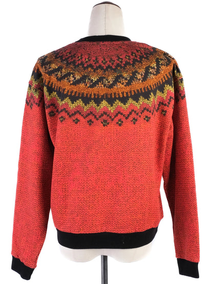 Etro Red Cotton Knitted Sweater Medium Excellent Condition