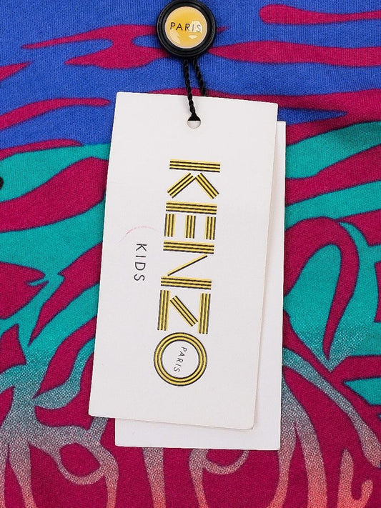 Excellent Kenzo Kids Long Sleeve Shirt Size 10 Multicolor Jungle Design