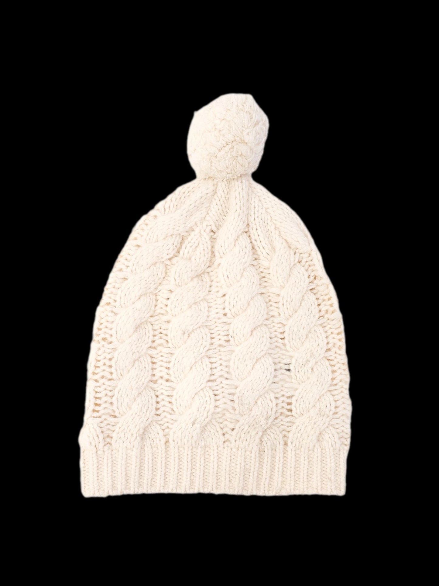 excellent bonpoint white cashmere knitted beanie hat size 4