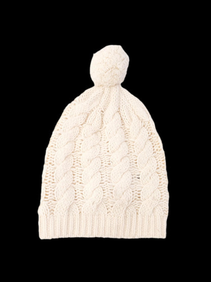 Excellent Bonpoint White Cashmere Knitted Beanie Hat Size 4