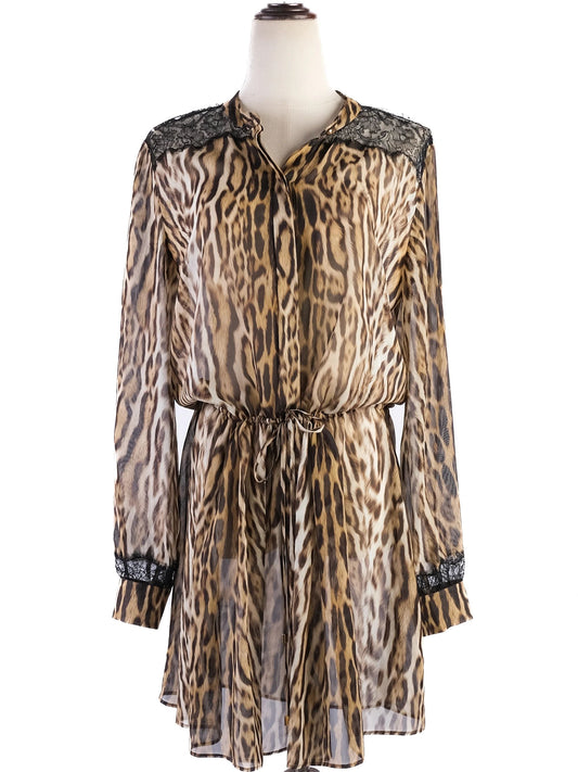 Roberto Cavalli Silk Animal Print Dress Size M Excellent Condition