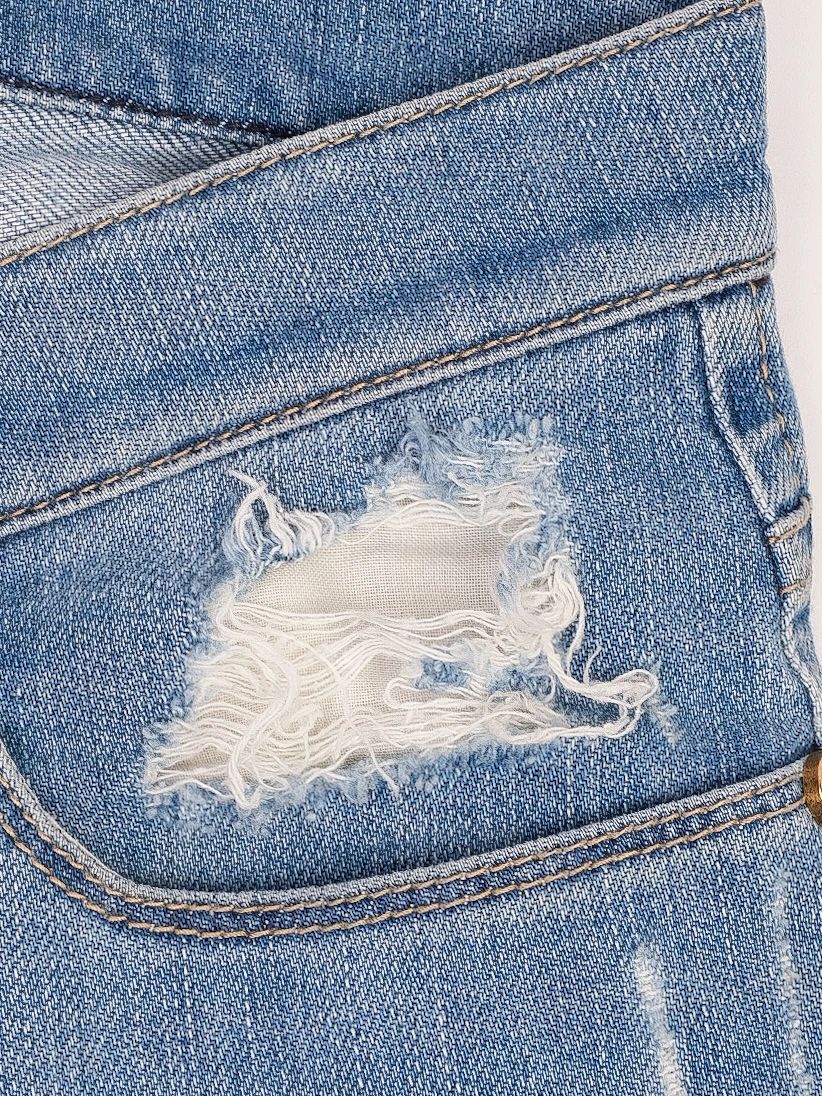 good plein sud blue distressed jeans women's size casual