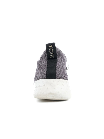 Excellent Tod's Gray Textile Sneakers Size 38 with White Sole