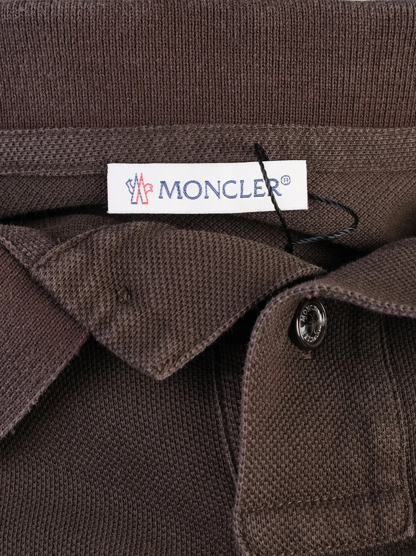 excellent moncler green cotton polo shirt size l with logo