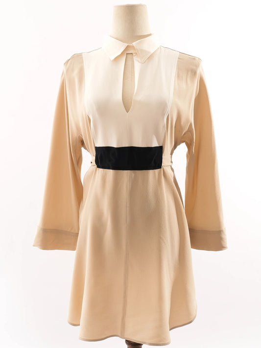 Max Mara Orange Silk Dress Excellent Condition with Keyhole Neckline