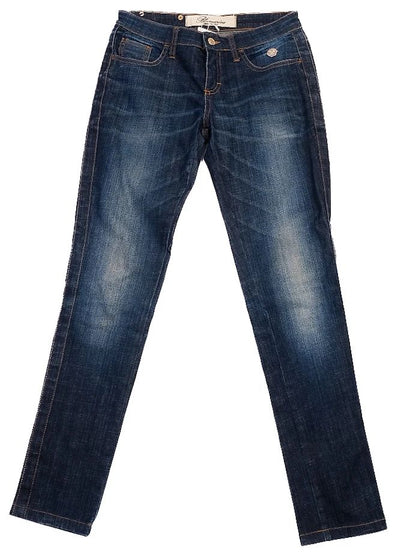 Excellent Blumarine Blue Cotton Jeans Size XS with Decorative Studs
