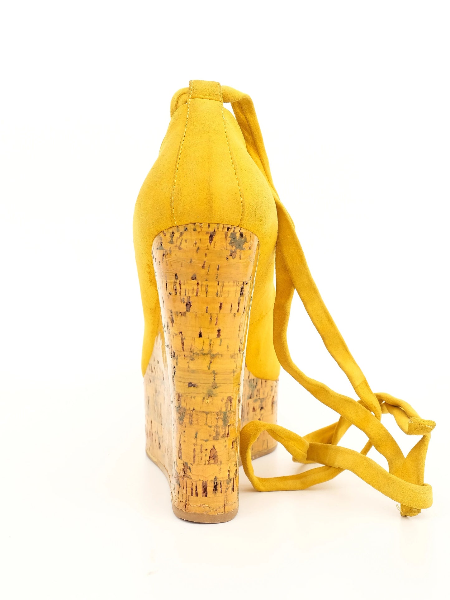 vicini yellow leather platform wedge shoes size 35