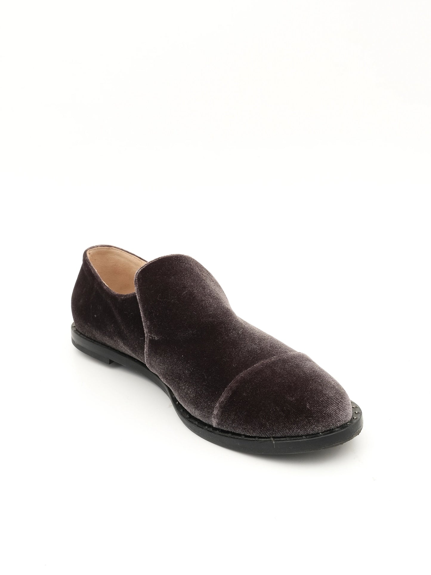 excellent fabiana filippi gray genuine suede slip-on shoes size 36