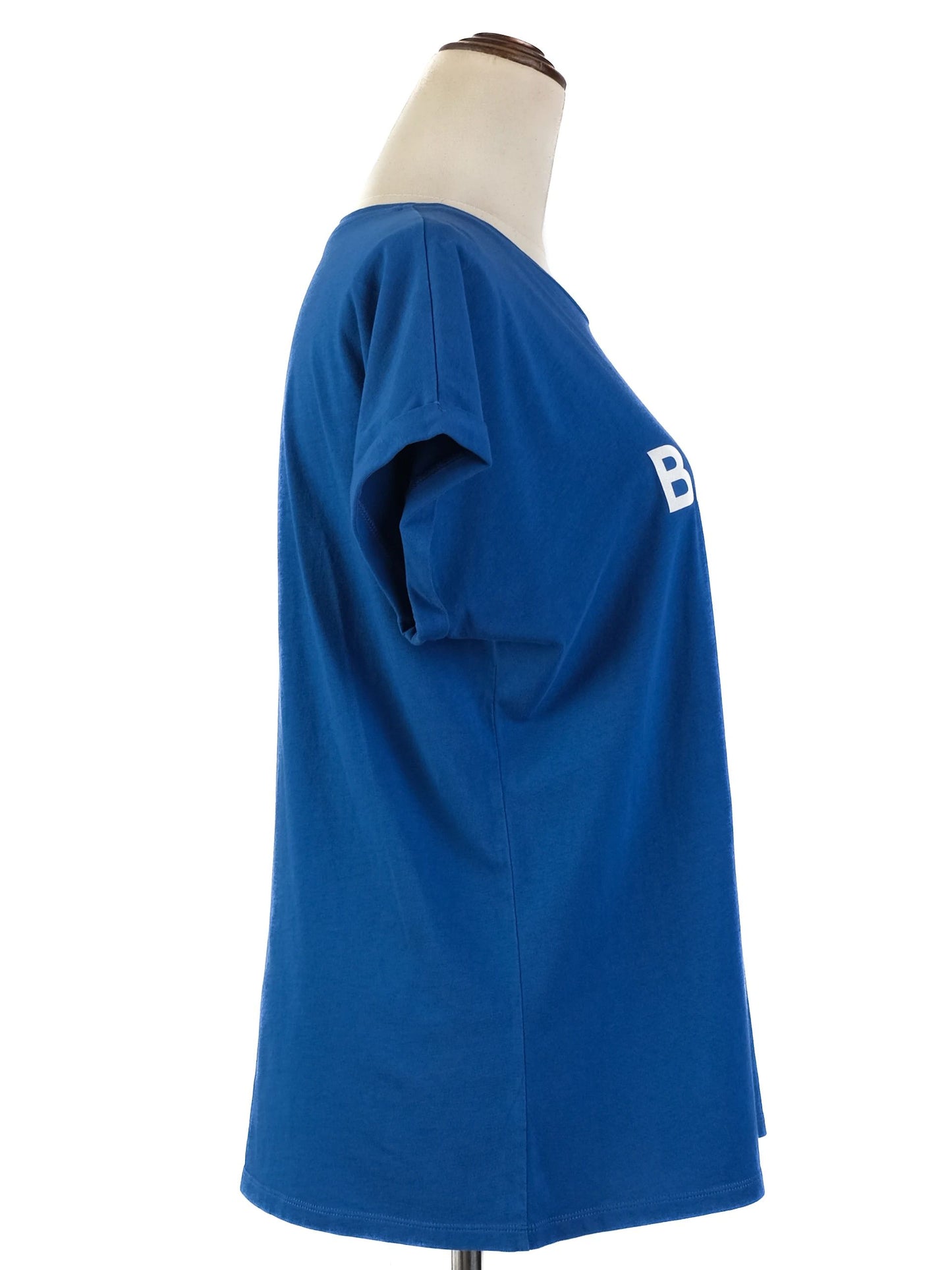 excellent balmain blue cotton t-shirt size m with logo