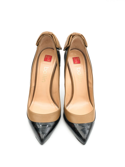 Ballin Black High-Heeled Shoes 37.5 Excellent Condition with Bow
