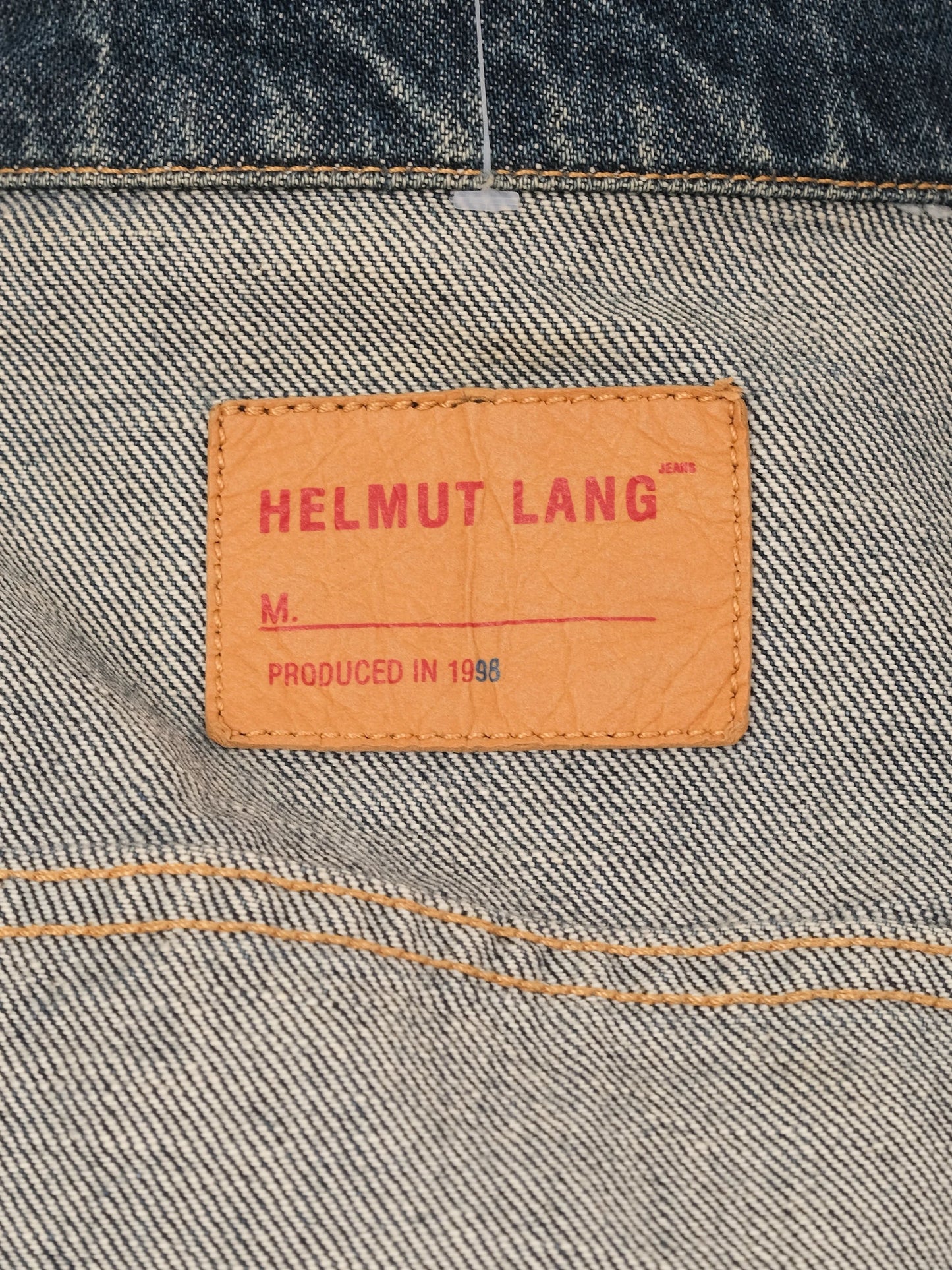 excellent helmut blue denim jacket cotton size l for men