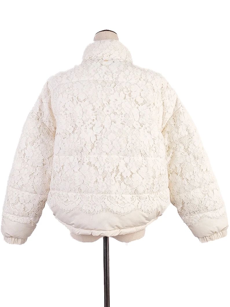 excellent twinset white lace jacket size s padded design