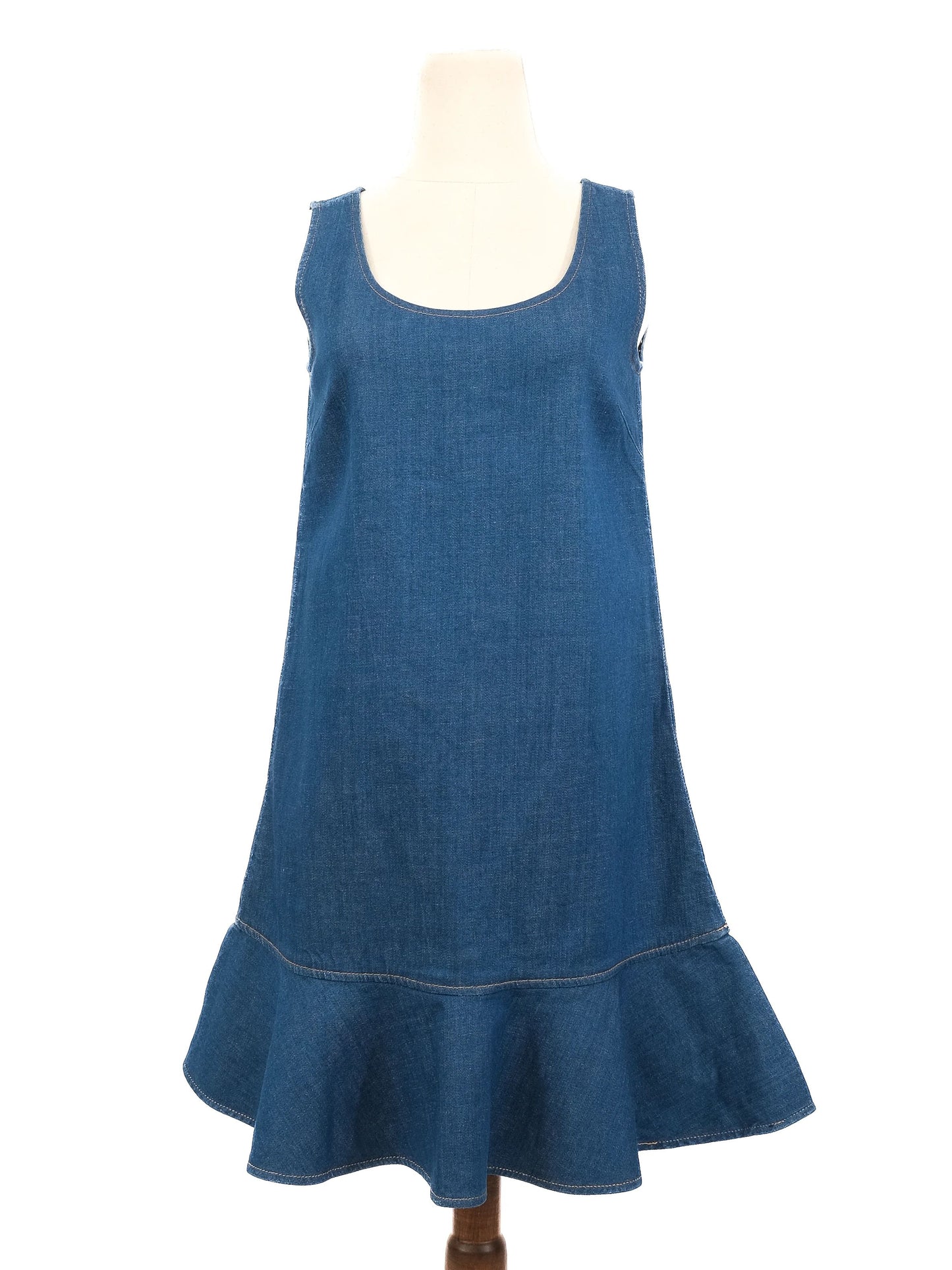 excellent dolce gabbana sleeveless denim dress blue size m