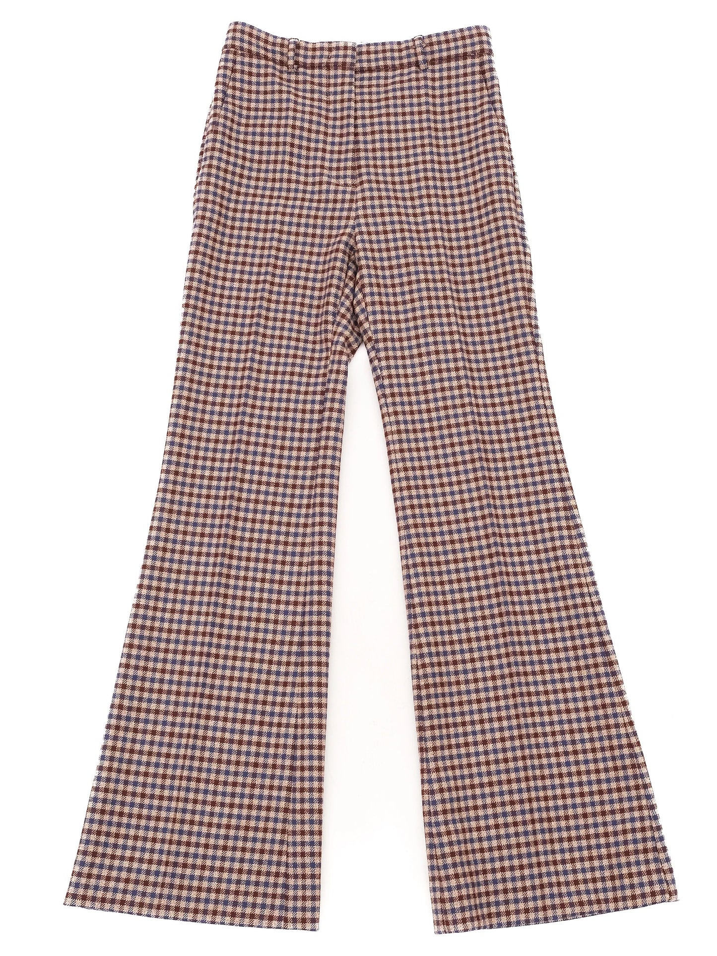 excellent weekend maxmara checkered wool pants size s flared style