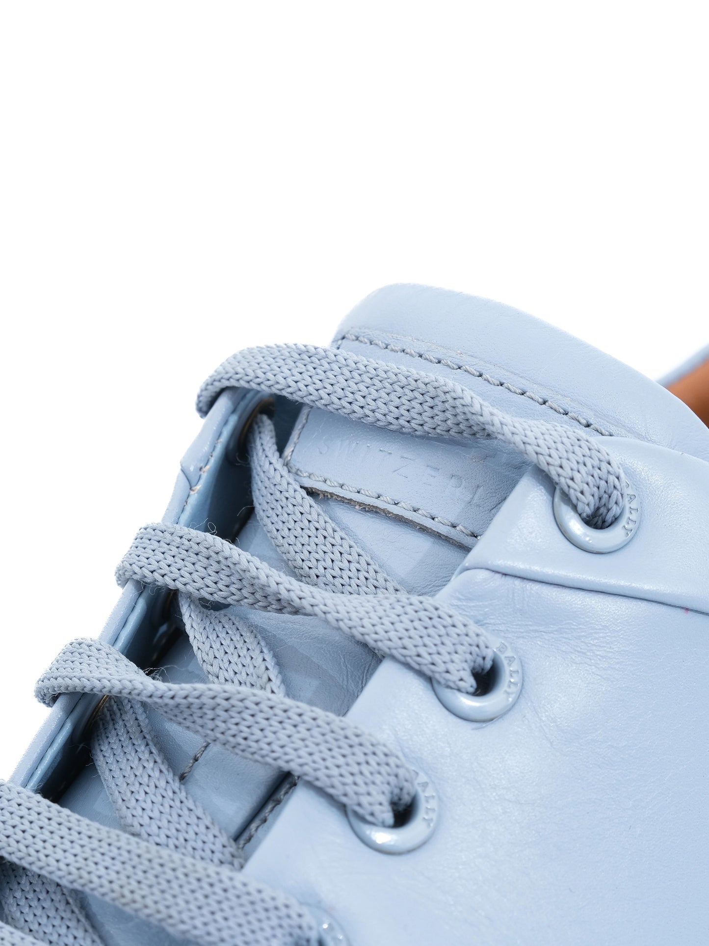 excellent bally blue leather sneakers size 37.5 women