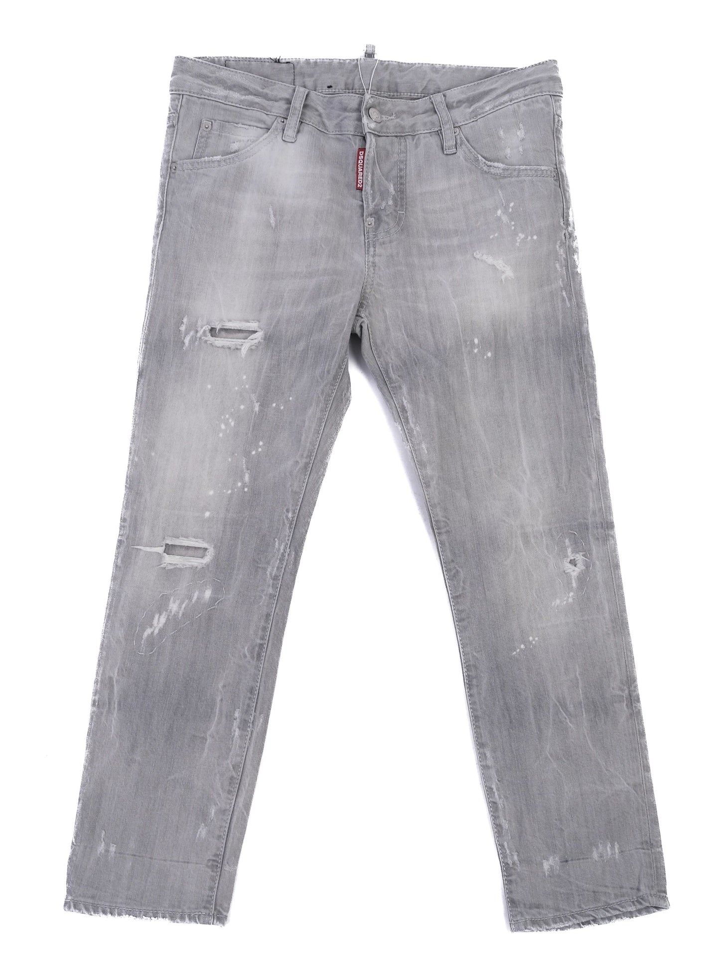 excellent dsquared2 gray distressed jeans size s made in italy