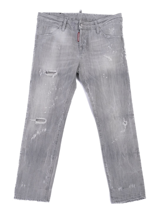 Excellent Dsquared2 Gray Distressed Jeans Size S Made in Italy