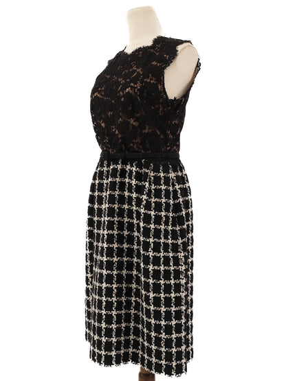 Excellent Valentino Black Sleeveless Dress XL Viscose Lace Details