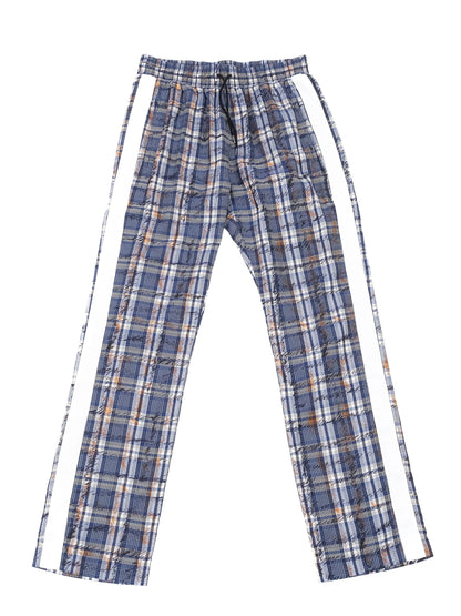 Excellent Burberry Plaid Pants Blue Orange Silk Size M