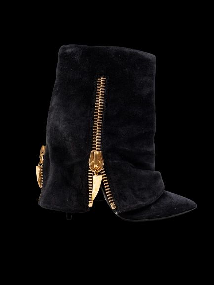 Excellent Giuseppe Zanotti Black Leather Ankle Boots Size 36
