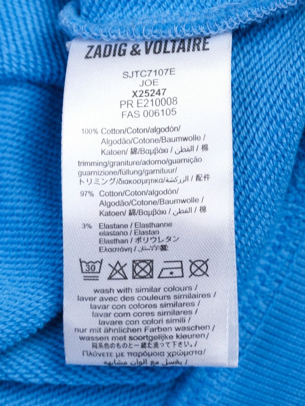 excellent zadig&voltaire blue sweatshirt for kids size 8