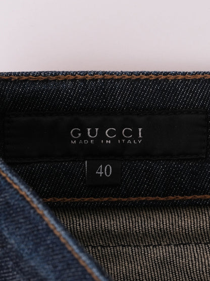 Excellent Gucci Blue Cotton Jeans Size 40 Women