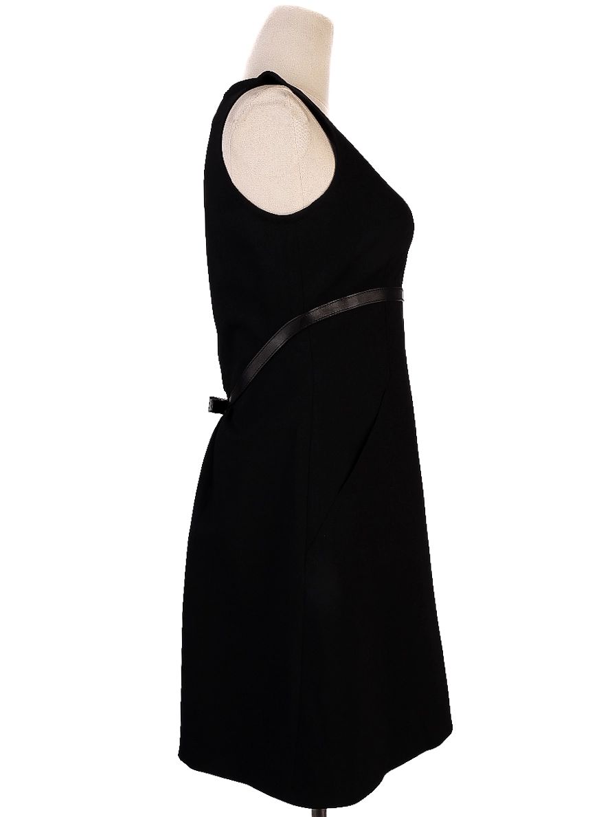 perfect dsquared2 black wool sleeveless dress with belt xs