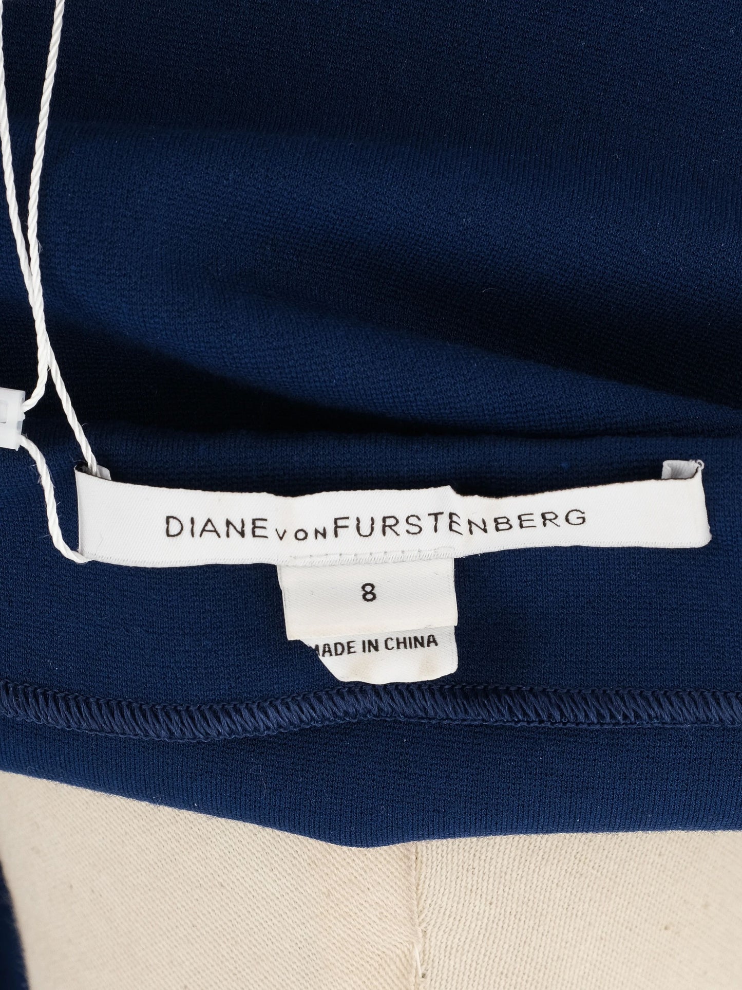 excellent diane von furstenberg blue sleeveless dress size l